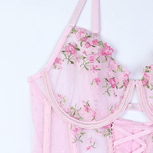 ชุดชั้นในเซ็กซี่ปักลายดอกไม้น่ารักน่ารักเซ็ตชุดชั้นในแบบบาง - Product Image 6