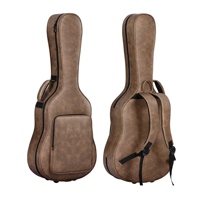 Bolsa de cuero para guitarra acústica, estuche para guitarra electrónica acolchada con funda de bajo, accesorios de viaje, bolsa colorida para música