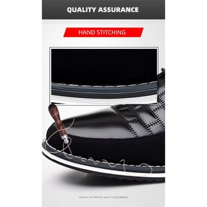 Chaussures décontractées noires pour hommes d'affaires en cuir, légères et à semelle rigide, les plus vendues en gros - Product Image 5