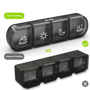 Nbbluesky xách tay 7 Ngày 28 khoang hộp thuốc màu đen hộp đựng thuốc hàng tuần Hộp Đựng Thuốc Du Lịch dung tích lớn - Product Image 6