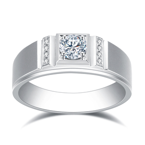 Anillo de Diamantes Cultivados en Laboratorio de Oro Blanco PT950 MSR-889 de Messi Jewelry para Mujer - Product Image 1