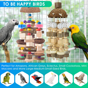 Bloques de Madera Natural Populares para Pájaros, Juguete para Masticar, Morder y Buscar Alimentos para Loros Grises Africanos y Cacatúas - Product Image 4
