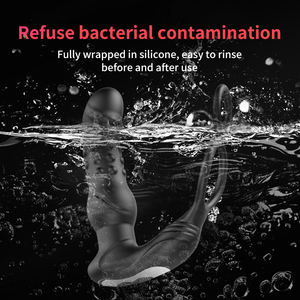 Afstandsbedienbare prostaatmassager & anale butt plug met vergrendelring, siliconen + ABS, waterdicht, vaginaal & penisaanbrengstuk - Product Image 6