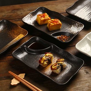 <b>Ceramic</b> Rectangular Japandi Design Dumpling Dish Durable Porcelain Eco-Friendly Vinegar <b>Plate</b> Dividing Board Customizable - Product Image 2