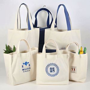 Bolsas de Compras de Algodón Baratas Promocionales, Lisas o Estampadas, Personalizables, Reutilizables para Mujer, Bolsas de Lona de Algodón - Product Image 1