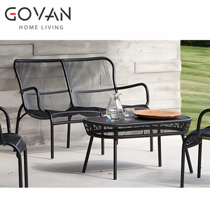 Set di Divani <span class=keywords><strong>da</strong></span> Esterno per Hotel e Villa, in Alluminio con Intreccio in Corda, Divano a 2 Posti - Product Image 5