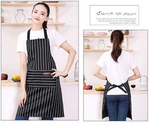 Tablier de cuisine personnalisé imprimé, écologique, à rayures longues, imperméable, avec poches avant, en polyester, avec logo personnalisé - Product Image 3