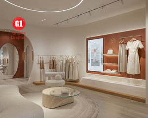 Étagère de présentation pour vêtements féminins |   Comptoir d'exposition pour magasin de vêtements sur mesure et décoration intérieure de magasin de vêtements - Product Image 2