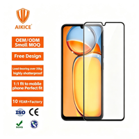 Protection d'écran en verre trempé HD 2.5D de qualité 9H, anti-choc, anti-rayures pour téléphone portable Redmi 13C POCO C65