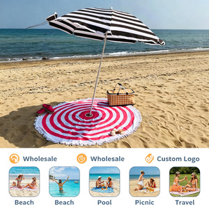 <span class=keywords><strong>Serviette</strong></span> de plage ronde avec trou pour parasol, bord à franges, séchage rapide, en microfibre, pour la plage, la piscine, les voyages, vente en gros, personnalisable - Product Image 6