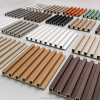 Revestimiento de Pared Exterior Impermeable WPC, Panel Ranurado, Madera Plástica Compuesta, PVC Acanalado, Tablero Interior
