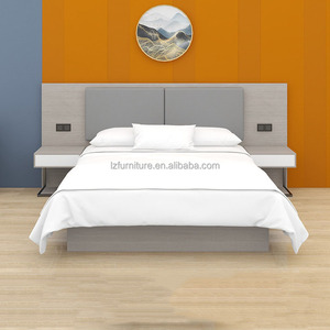 Juego de Muebles Económicos para Dormitorio de Hotel de 3 Estrellas, Camas Individuales Estándar con Base de Madera, Cabecera Tapizada y Mesitas de Noche - Product Image 6