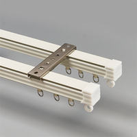 Ensemble de rails de rideaux doubles en alliage d'aluminium à fixation au plafond, silencieux et lisses, pour quincaillerie de fenêtres - Vente en gros