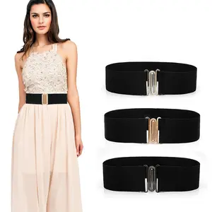 Cinturón elástico Vintage ancho para mujer, cinturón elástico para vestidos, 7cm