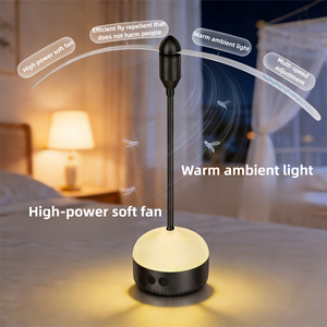 Ventilador Repelente <span class=keywords><strong>de</strong></span> Moscas Portátil con Batería/USB, Doble Acción, Luz Amarilla, Aspas Suaves, Trampas Ecológicas para Acampar al Aire Libre - Product Image 3