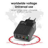 Adaptor Pengisian Cepat 36W 2USB 2 Port Tipe-C dengan Perlindungan Sirkuit Pendek untuk Android/iOS Colokan US/UK/EU Input 0.5A