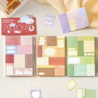 50 pièces par paquet de notes autocollantes, série Candy Magic House, papier à motifs minimalistes à carreaux pour la décoration de bullet journal