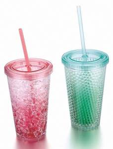 16oz Plastic Double Wall <b>Tumbler</b> <b>Cup</b> for Parties Unique Shape for On-The-Go Beverages - Product Image 6