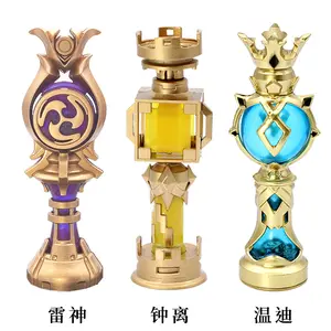 Spiel Genshin Impact Dekoration Wendi Zhongli Mini Requisiten Leuchtendes Modell Ornament 11cm