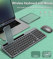 Keyboard komputer multi-perangkat, Keyboard komputer ukuran penuh sangat ramping dengan tempat Tablet, sisir Mouse Keyboard USB untuk Pad/Ponsel/Mac