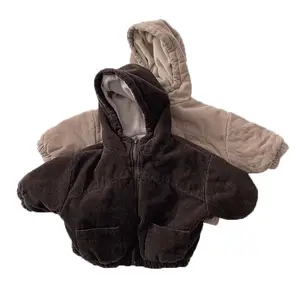 卸売 コート子供のための正式な-モダンな冬服ウィックコーデュロイと厚いジッパーカーディガン子供用コート
