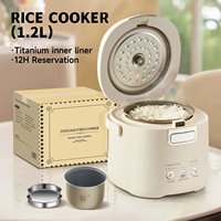Mini cuiseur à riz intelligent avec minuterie numérique, matériau en titane, capacité de 1,1 à 2 L pour 1 à 2 personnes