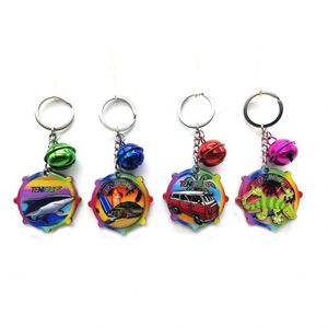 Llavero de Madera con Diseño Creativo de Dibujos Animados, Personalizado con Forma de Botella, Recuerdo de Playa de Florida, Anillo de Madera MDF con Campana - Product Image 3