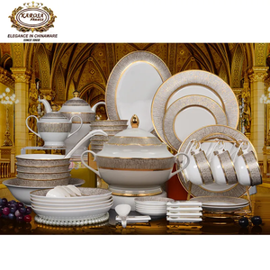 Sang trọng xương Trung Quốc tấm <span class=keywords><strong>Set</strong></span> dập nổi vàng bữa ăn tối tấm <span class=keywords><strong>Set</strong></span> cho home & Wedding & Party - Product Image 1
