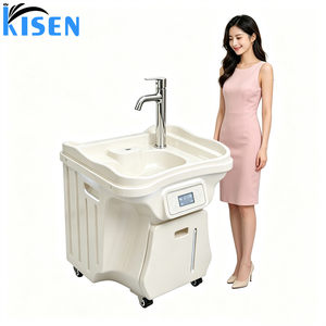 New Arrival Electric Mobile Automatic <b>Portable</b> Shampoo Basin Sink Washing Hand Station With Hot Water Bowl No Plumbing for Salon - Product Image 6