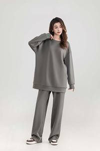 Ensemble Coordonné Personnalisable pour Femmes Musulmanes, Tunique Sweat-shirt Ample et Pantalon Large - Product Image 4