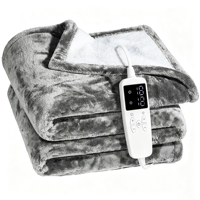 Couverture électrique d'hiver double face 200*180cm avec arrêt automatique |   9 niveaux de chaleur, contrôle numérique, minuterie, chauffage rapide pour canapé-lit
