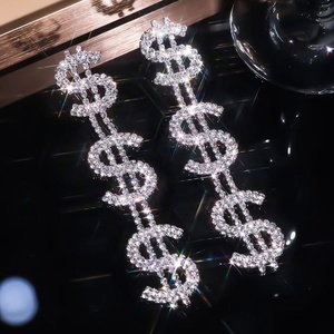 Machika Luxury Exquisite Women's Earrings European American Trendy Long High-End Shining <b>Water</b> Diamond Wealthy Dollar Earrings - Product Image 4