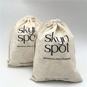 Hot Sale Cotton Linen Gift Shopping Dust Bag Custom Logo Printed <b>Drawstring</b> Shoe Clothing Hot Storage Cotton Muslin <b>Pouch</b> - Product Image 1