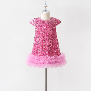Nuovo Arrivo: Abito con Paillettes Lucide per Bambine, Design Principessa ODM, Lunghezza al Ginocchio, Abbigliamento Alla Moda per Feste e Vacanze - Product Image 1