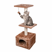 Arbre à chat en sisal et peluche courte marron, vente en gros du fabricant