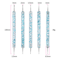 5 pièces Nail Art pointillage stylo pinceaux ensemble cristal poignée double extrémité ongles peinture strass sélecteur manucure outils