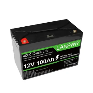 새로운 에너지 LANPWR LifePO4 독일 재고 12V 100Ah Dc 컨트롤러의 리튬 철 인산염 저장 배터리