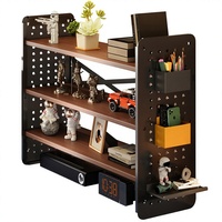Étagère de bureau durable, table de rangement DIY, bibliothèque perforée, bureau d'ordinateur, étagère de rangement multi-niveaux, présentoir de bureau, métaux précieux