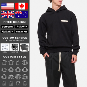 KingSen High Quality 100% Cotton French Terry <b>Pullover</b> Hoodie with Custom Print, Casual Loose Fit Sweatshirt <b>for</b> <b>Men</b> - Product Image 2