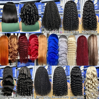 Perruque Mavis Premium en cheveux humains Remy vietnamiens blonds longs, avec frange sans colle, double épaisseur, emballage personnalisable