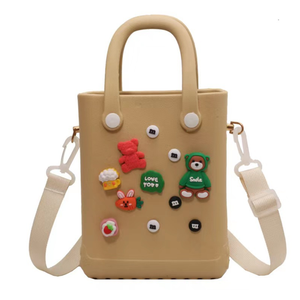 Nieuwe Mode Kleine Siliconen Rubber Waterdichte Diy Cartoon Decoratieve Bedels Tas Mini Zomer Handtas Meisje Eva Foam Strand Draagtas - Product Image 1