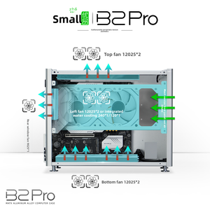 B2Pro All Aluminum Mid Tower MATX Small <span class=keywords><strong>PC</strong></span> <span class=keywords><strong>ATX</strong></span> Case Mango esmerilado Simple Matte 240 Water Cooling Stock - Product Image 4