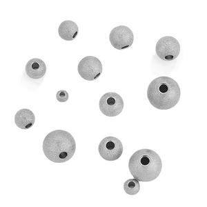 Frosted Round <b>Beads</b> | 18K PVD Gold Plated Stainless Steel Matte Stardust Spacer <b>Beads</b> for DIY <b>Bracelet</b> Necklace <b>Making</b> - Product Image 5
