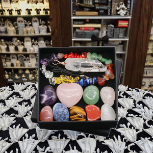 Doğal pembe kristal kalp kolye haddeleme taş renkli altıgen prizma moda aksesuar ile Set - Product Image 2