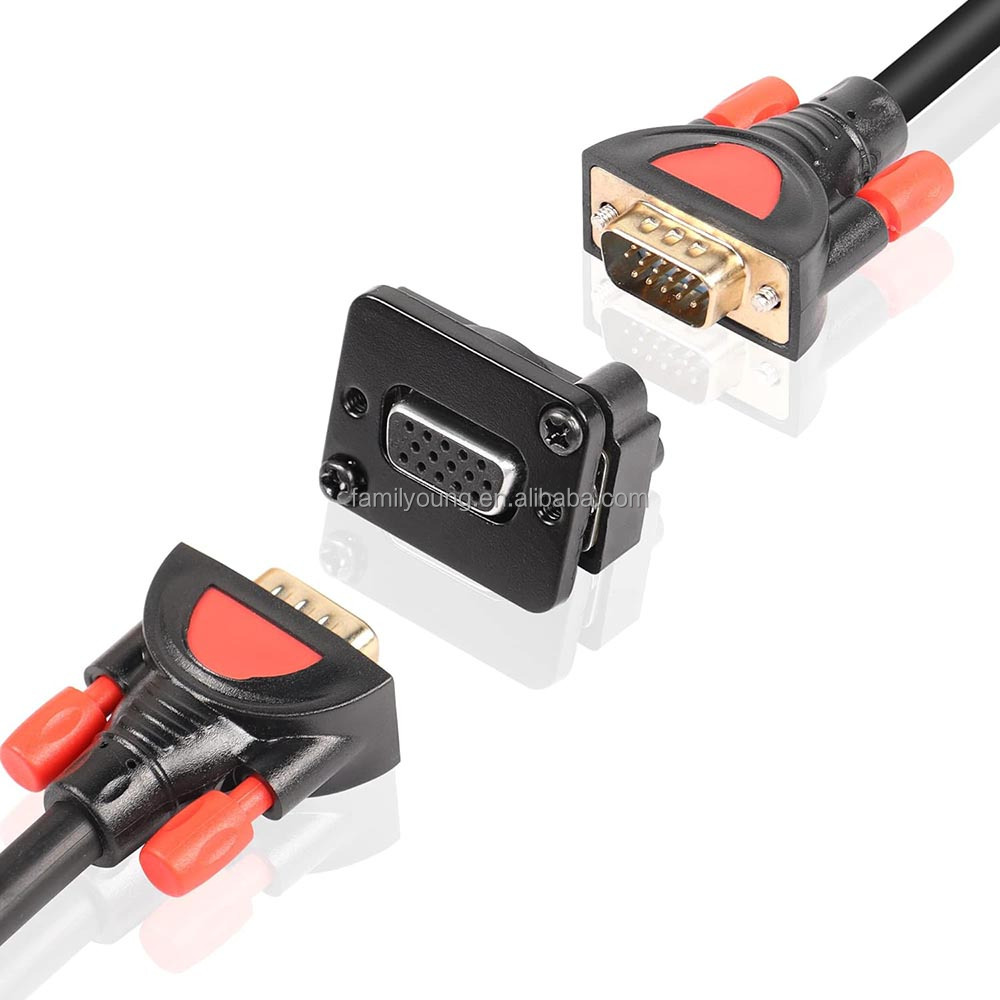 QIANRENON Adaptateur VGA Mâle Vers VGA Femelle à Angle Droit