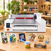 Printer Inkjet UV Flatbed Custom 6090 Multifungsi 3D LED Digital untuk Pena, Botol, Casing Ponsel, Label Kristal