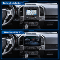 Lenyo Layar Sentuh Kapasitif 14.6" Android Auto CarPlay GPS Navigasi Built-in 1DIN untuk Ford F-150 Raptor (Generasi ke-3) 2015-2019