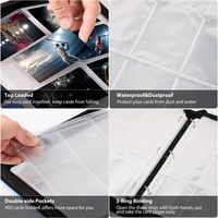 Classeur de cartes à collectionner à 9 pochettes, en cuir PU, rechargeable, avec 50 pages et fermeture éclair, pour collection de cartes