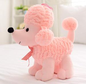 Peluche de Perro Poodle Rosa con Pelo Rizado y Corbata, Muñeco de Peluche Suave para Abrazar, Regalos de Año Nuevo para Niños - Product Image 2