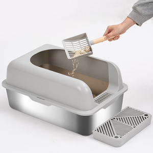 Caja de arena para <span class=keywords><strong>gatos</strong></span> inteligente grande de acero inoxidable al por mayor, caja de arena <span class=keywords><strong>autolimpiable</strong></span> medio abierta con acceso conveniente para <span class=keywords><strong>gatos</strong></span> - Product Image 3